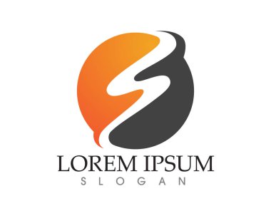 S harfli şirket logosu tasarım vektörü
