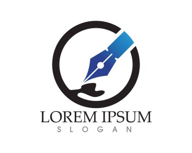 Kalem yazma işareti logo şablonu app simgeleri