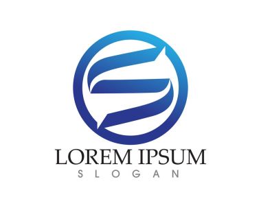 S harfli şirket logosu tasarım vektörü