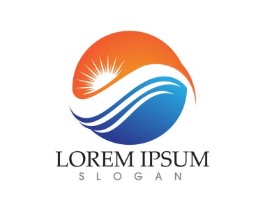 Dalga ve güneş plaj logo ve sembolleri şablon simgeler uygulaması