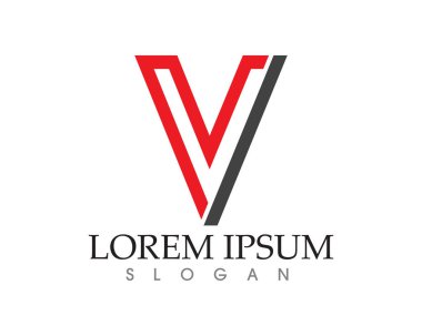 V harfler iş logo ve sembolleri şablonu