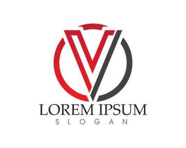 V harfler iş logo ve sembolleri şablonu