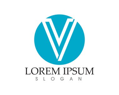 V harfler iş logo ve sembolleri şablonu