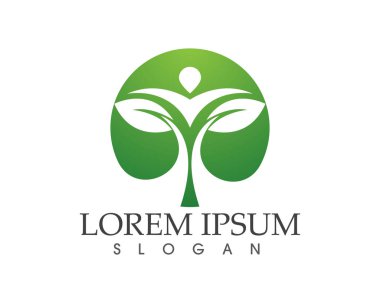Yeşil doğa sağlık logo ve semboller insanlar yaprak