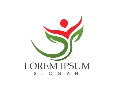 Yeşil doğa sağlık logo ve semboller insanlar yaprak
