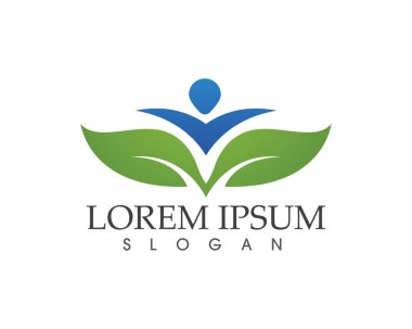 Yeşil doğa sağlık logo ve semboller insanlar yaprak