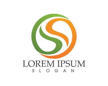 S harfli şirket logosu tasarım vektörü