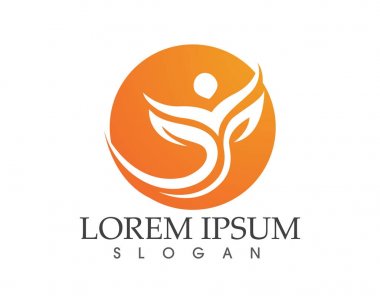 Yeşil doğa sağlık logo ve semboller insanlar yaprak