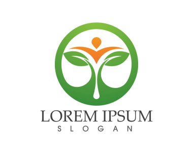 Yeşil doğa sağlık logo ve semboller insanlar yaprak