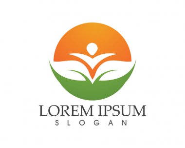 Yeşil doğa sağlık logo ve semboller insanlar yaprak