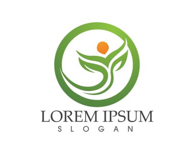 Yeşil doğa sağlık logo ve semboller insanlar yaprak