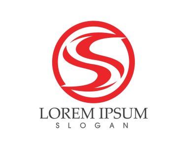 S harfli şirket logosu tasarım vektörü