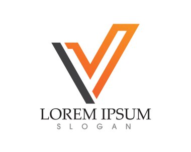 V harfler iş logo ve sembolleri şablonu