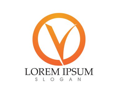 V harfler iş logo ve sembolleri şablonu