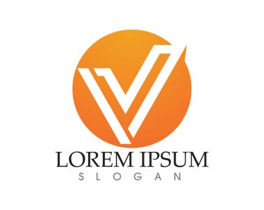 V harfler iş logo ve sembolleri şablonu