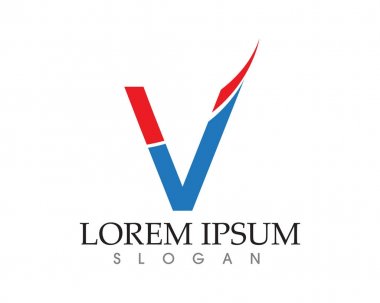 V harfler iş logo ve sembolleri şablonu