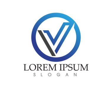 V harfler iş logo ve sembolleri şablonu