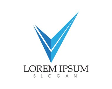 V harfler iş logo ve sembolleri şablonu