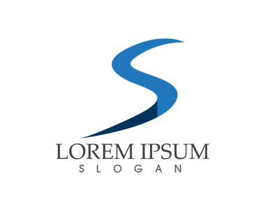 S harfli şirket logosu tasarım vektörü