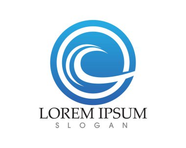 Dalgalar plaj logosu ve semboller simge uygulaması