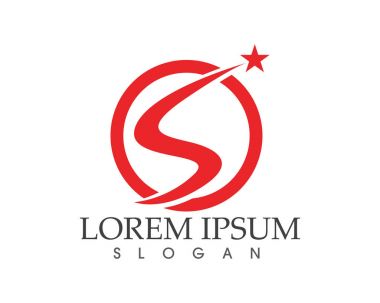 S harfli şirket logosu tasarım vektörü