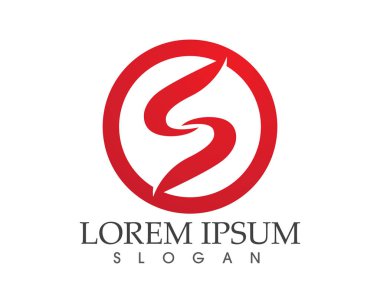 S harfli şirket logosu tasarım vektörü