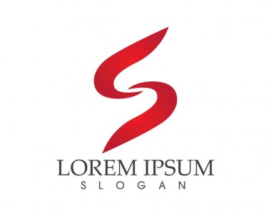 S harfli şirket logosu tasarım vektörü