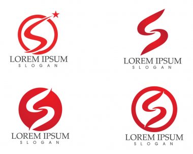 S harfli şirket logosu tasarım vektörü