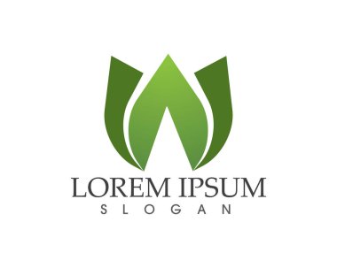yaprak yeşil doğa logo ve sembol şablon vektör 
