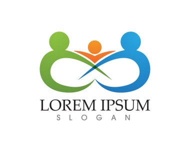 Infinity aile bakımı aşk logo ve sembolleri şablonu