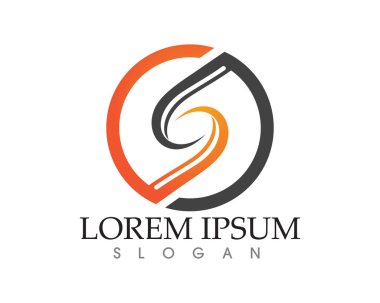 S harfli şirket logosu tasarım vektörü