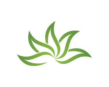 Ağaç yaprağı vektör logosu tasarımı, çevre dostu kavram