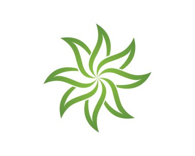 Ağaç yaprağı vektör logosu tasarımı, çevre dostu kavram