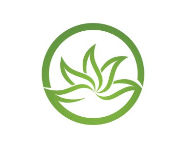 Ağaç yaprağı vektör logosu tasarımı, çevre dostu kavram