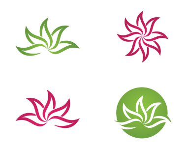 Güzellik Vektörü Nilüfer çiçekleri logo şablonu tasarımı simgesi