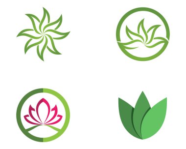 Güzellik Vektörü Nilüfer çiçekleri logo şablonu tasarımı simgesi