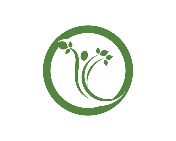Άνθρωποι σύμβολα υγείας φύση και πρότυπο λογότυπο — Διανυσματικό Αρχείο