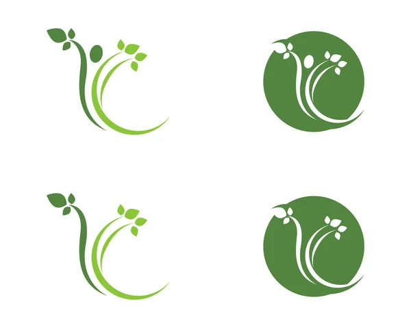 Дизайн векторного логотипа дерева, экологически чистая концепция — стоковый вектор