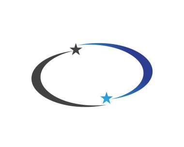 Kırmızı ve mavi yıldız sembolleri Logo şablon vektör simgesi