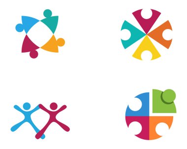 Sendika topluluk insanların bakım logo ve sembolleri şablonu