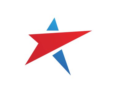 Kırmızı ve mavi yıldız sembolleri Logo şablon vektör simgesi