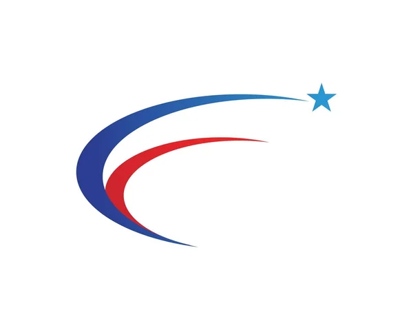 Estrella roja y azul símbolos Logo Plantilla icono de vector — Vector de stock