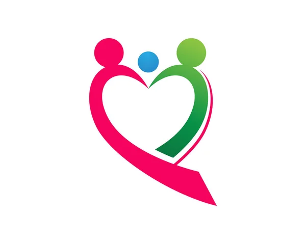 Familie Pflege Liebe Logo und Symbole Vorlage — Stockvektor