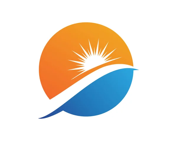 Logo de la rivière et du soleilSymboles de modèle icônes — Image vectorielle