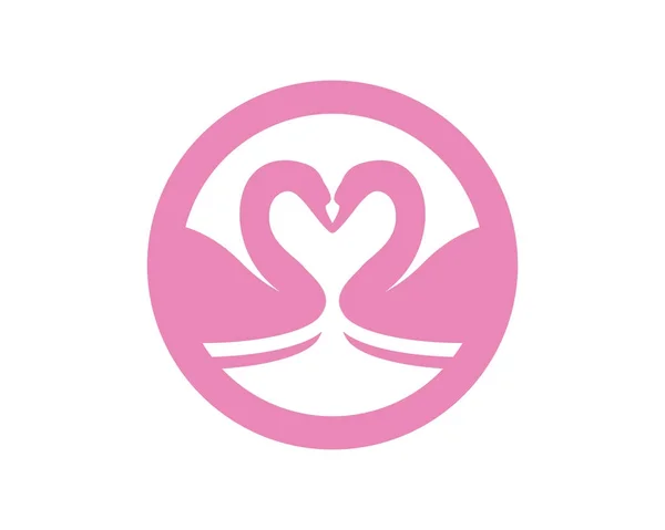 Logo de cisne y símbolos animales plantillas iconos — Vector de stock