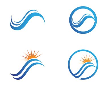 Nehir ve güneş Logo şablonu simgeleri simgeleri