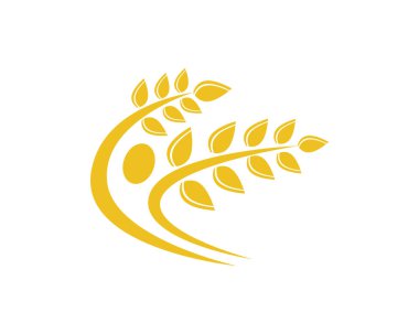 Tarım buğday logosu vektör ikonu tasarımı