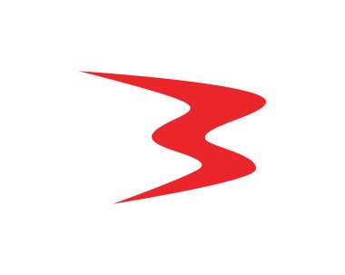 B harfi dalga Logo şablonu vektör çizim