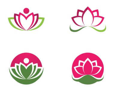 Sağlık, Spa ve Yoga için Lotus çiçek işareti. Vektör Illustratio