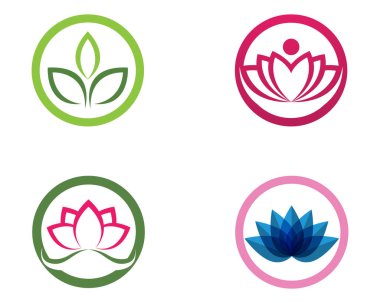 Sağlık, Spa ve Yoga için Lotus çiçek işareti. Vektör Illustratio